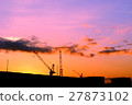 Morning glow and crane 27873102