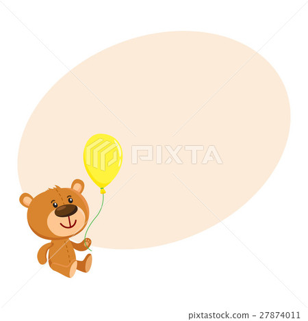 Cute retro style teddy bear character sitting and Cute retro style teddy bear character sitting and 27874011