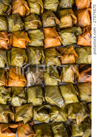 Stuffed Dough Pyramid,Thai dessert Stuffed Dough Pyramid,Thai dessert 27874870