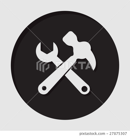 information icon - claw hammer with spanner 27875307