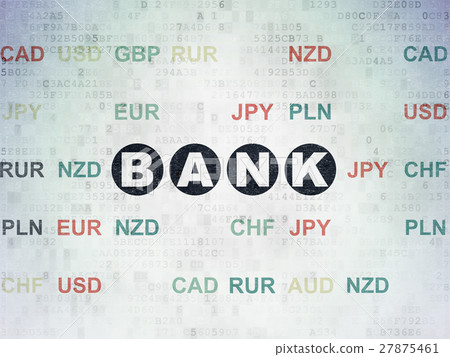 Banking concept: Bank on Digital Data Paper 27875461