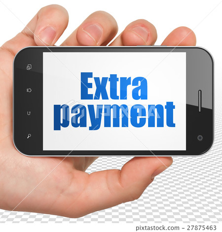 Money concept: Hand Holding Smartphone with Extra 27875463
