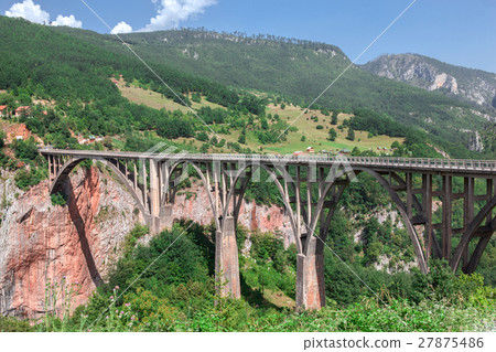 Durdevica Tara Bridge on  River, a concrete arch 27875486