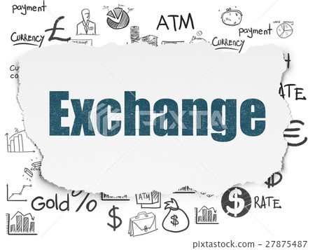 Money concept: Exchange on Torn Paper background Money concept: Exchange on Torn Paper background 27875487