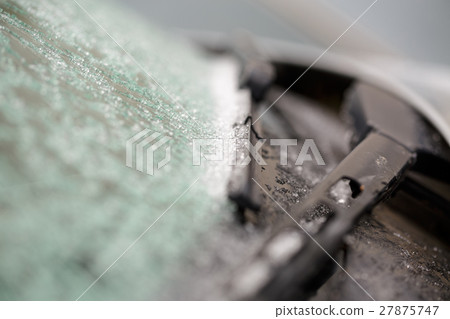 wipers covered in winter frost. natural frosty 27875747