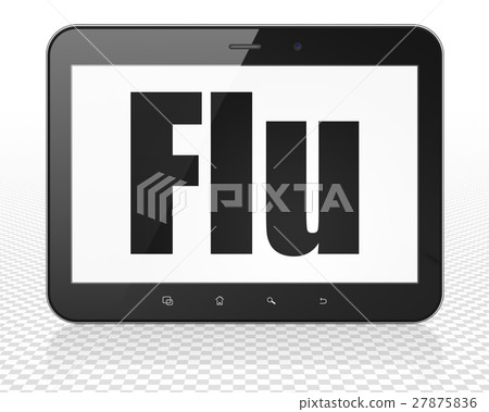 Health concept: Tablet Pc Computer with Flu on Health concept: Tablet Pc Computer with Flu on 27875836