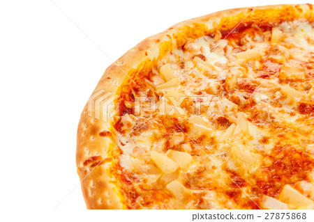 Part of delicious classic Hawaiian Pizza  27875868