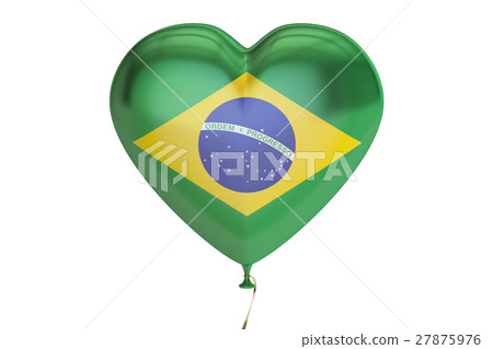 balloon with Brazil flag in the shape of heart balloon with Brazil flag in the shape of heart 27875976