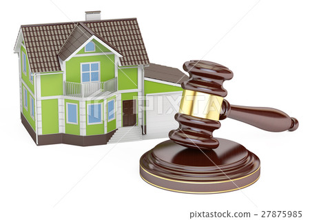 House with gavel, auction concept, 3D rendering House with gavel, auction concept, 3D rendering 27875985