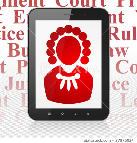 Law concept: Tablet Computer with Judge on display 27876024