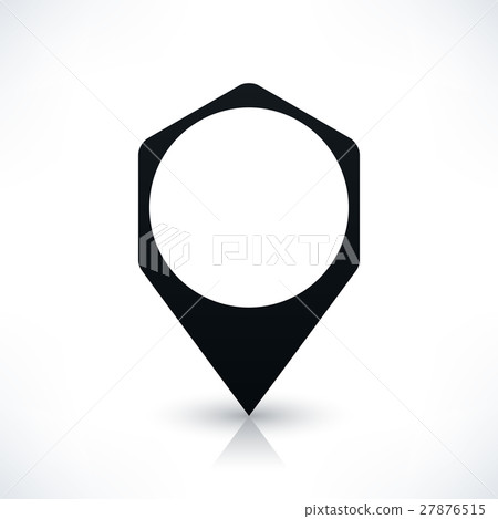 Black hexagon map pin sign flat location icon Black hexagon map pin sign flat location icon 27876515