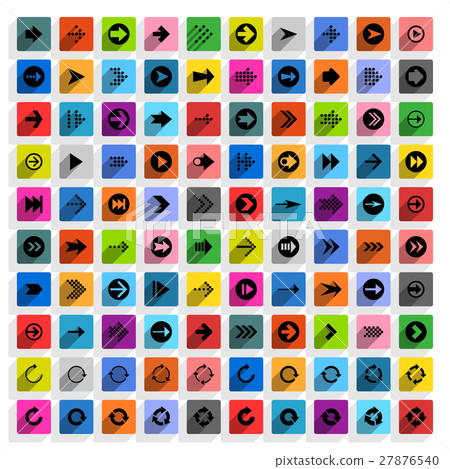 Flat arrow icon square web button - Stock Illustration [27876540] - PIXTA