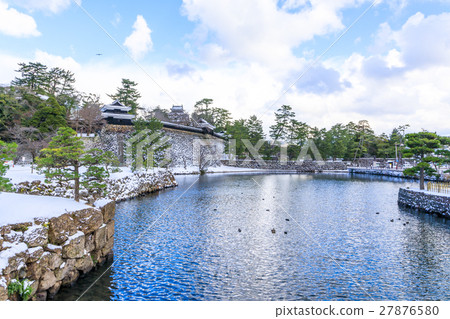 Landscape from Matsue castle Uchibori in winter 27876580