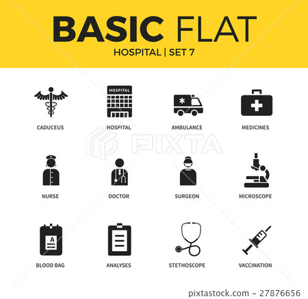 Basic set of Hospital icons 27876656