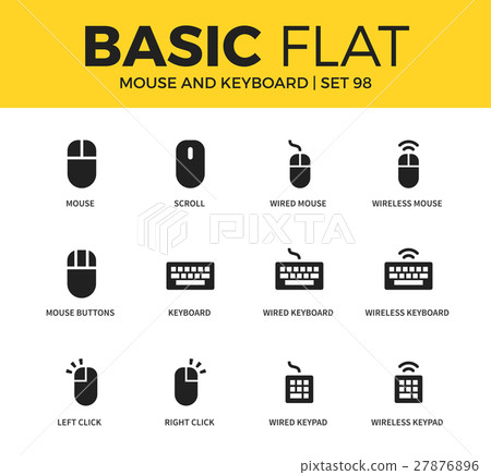 Basic set of Mouse and keyboard icons 27876896