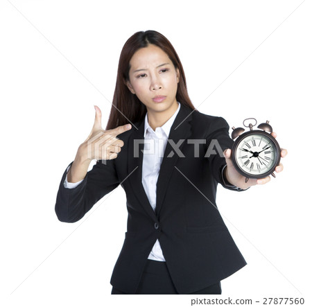 businesswoman with clock businesswoman with clock 27877560