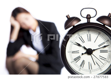 businesswoman with clock businesswoman with clock 27877583