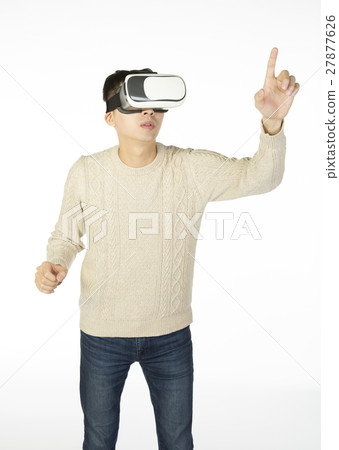 man with virtual reality goggles 27877626