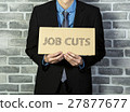 man holding job cuts brand 27877677