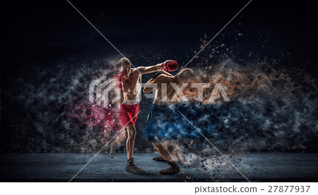 Box fighters trainning outdoor 27877937