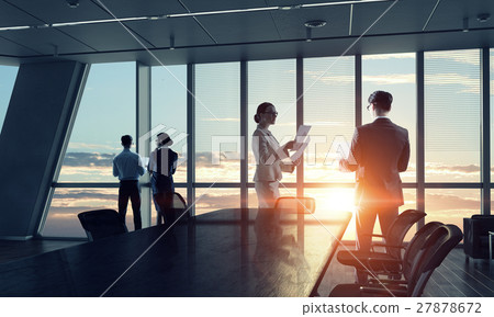 Silhouettes of Business People in Office. Mixed media Silhouettes of Business People in Office. Mixed media 27878672