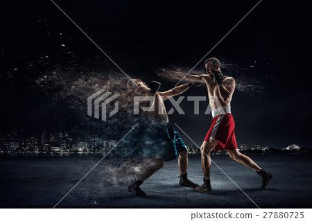 Box fighters trainning outdoor 27880725