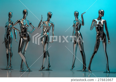 many fashion shiny female mannequins for clothes 27881667