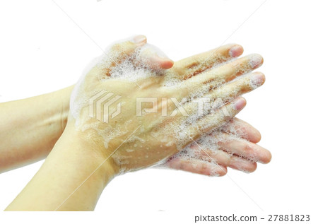 Washing hands isolated on white. Washing hands isolated on white. 27881823