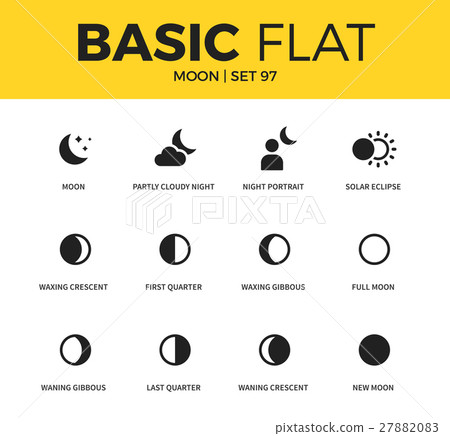 Basic set of moon icons 27882083