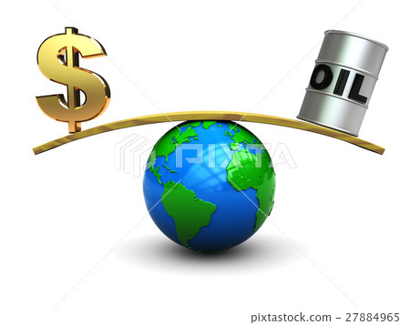 dollar and oil on scale dollar and oil on scale 27884965