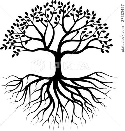 Tree silhouette with root 27885437