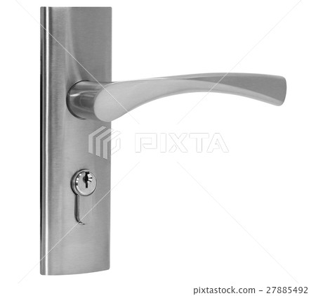 Door handle of silver color on side view. Door handle of silver color on side view. 27885492