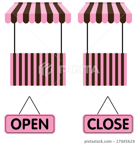 Market stall Pink and Brown with open sign. 27885629
