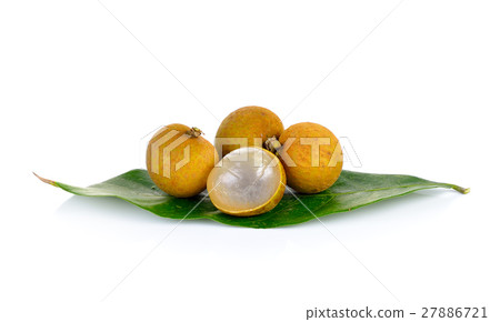 Fresh longan on white  background 27886721