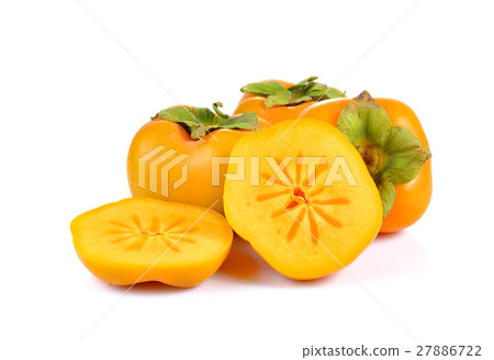 Fresh persimmons on white background 27886722