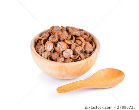 cocoa crunch cornflakes on white background cocoa crunch cornflakes on white background 27886723