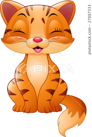 Cute cat cartoon isolated on white background Cute cat cartoon isolated on white background 27887333
