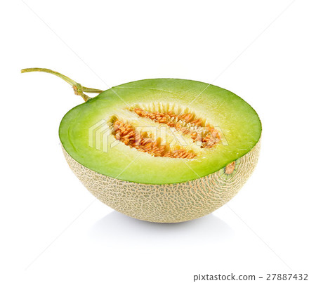 Fresh honeydew Melon on White Background 27887432