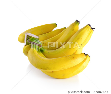 Ripe banana on white background Ripe banana on white background 27887634