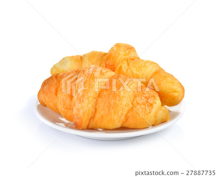 fresh croissant on white background fresh croissant on white background 27887735