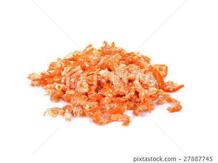 Dried shrimp on white background Dried shrimp on white background 27887745