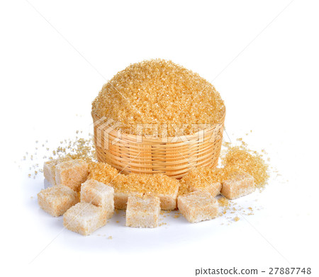 Natural sugar on white background Natural sugar on white background 27887748