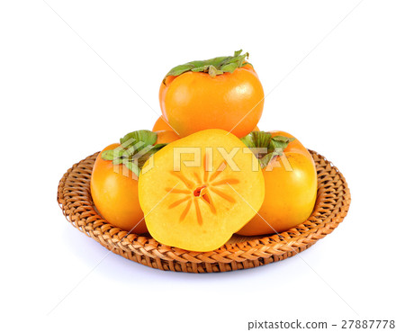 persimmons on white background 27887778