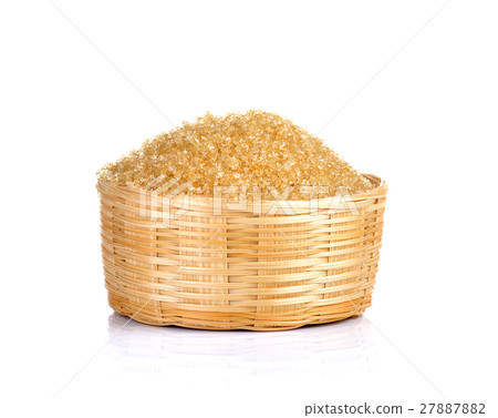 Natural sugar on white background Natural sugar on white background 27887882