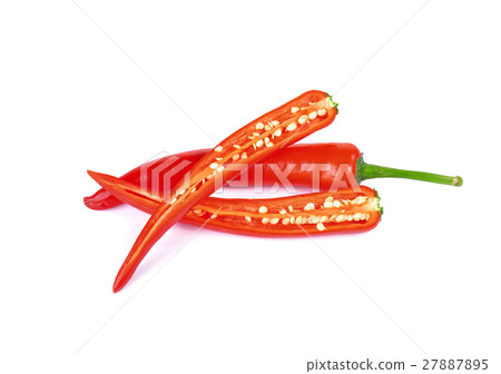 Red hot chili pepper isolated on a white Red hot chili pepper isolated on a white 27887895