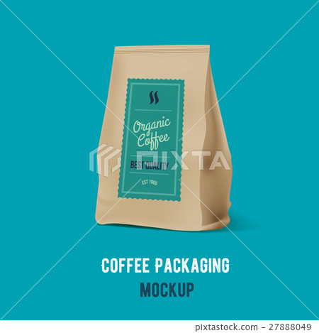 Brown Paper Food Bag Package Of Coffee. Vector 27888049