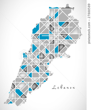 Lebanon Map crystal diamond style artwork 27888589