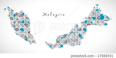 Malaysia Map crystal diamond style artwork Malaysia Map crystal diamond style artwork 27888591
