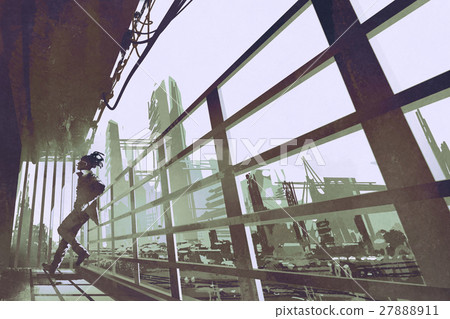 man standing in a building industry construction man standing in a building industry construction 27888911