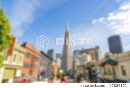downtown san francisco from open top bus tour. 27889171